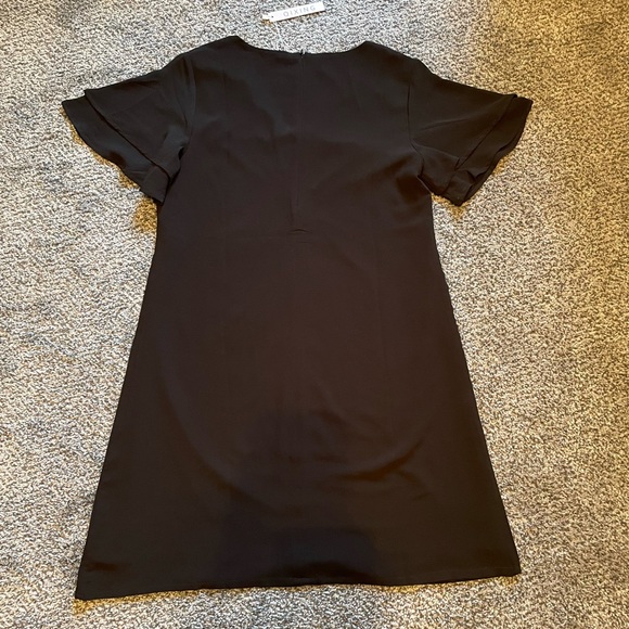 NWT! Black Flutter Sleeve Sheath Dress - Picture 2 of 4